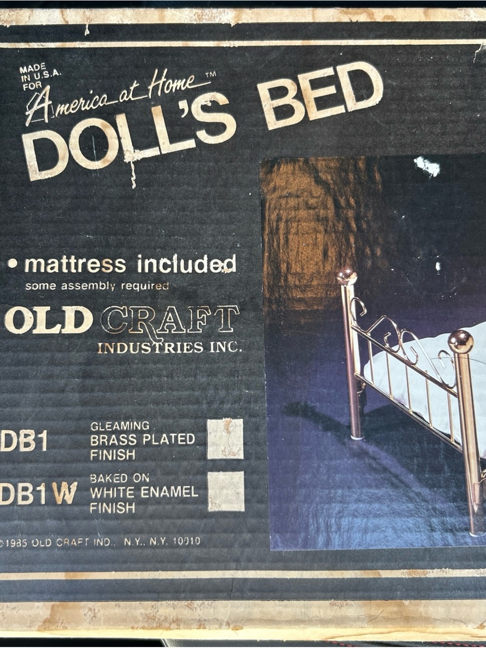 Old Craft Doll's Bed - Brass Plated Finish Vintage